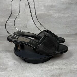 Dolce Vita Shoes Womens Size 7 Black Kitten Heel Mule Slide Sandals Open Toe